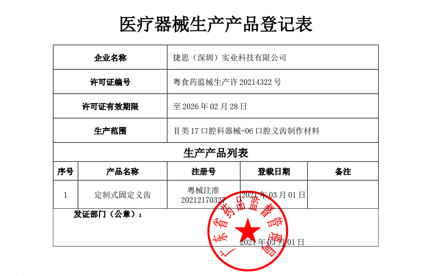 Product registration form